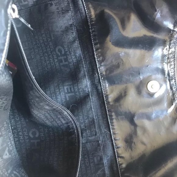 Black Chanel coco cabas XL tote/shoulder bag patent/vinyl bag retail 2.6k$ - Picture 6 of 12